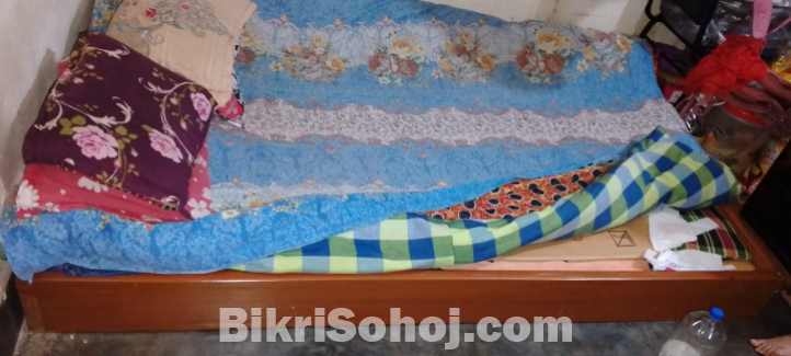 সেগুন কাঠের বক্স খাট। ৭=৫ ফিট